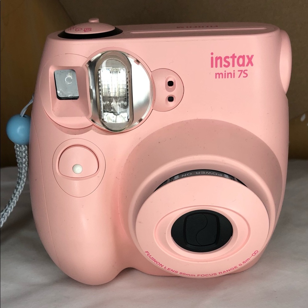 Pink polaroid camera